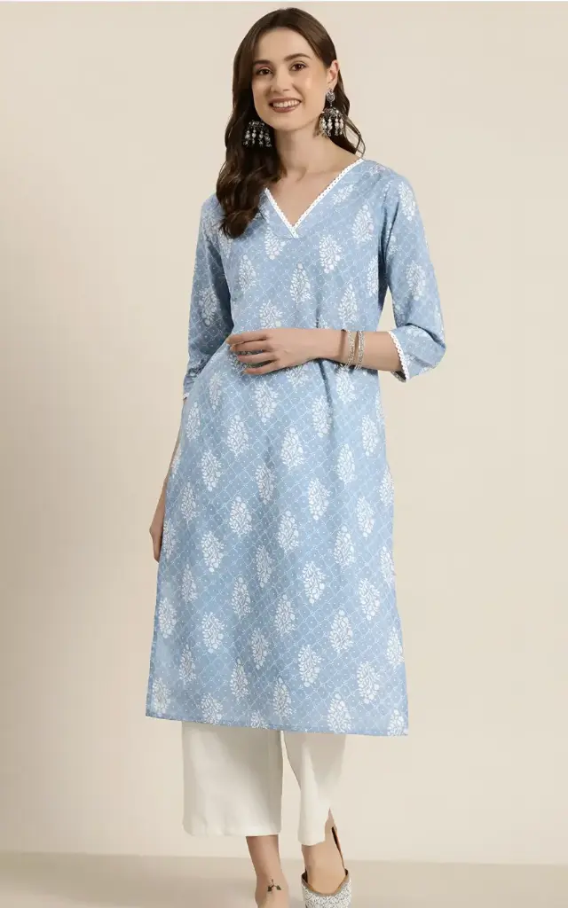 Women Floral Printed Cotton Kurta